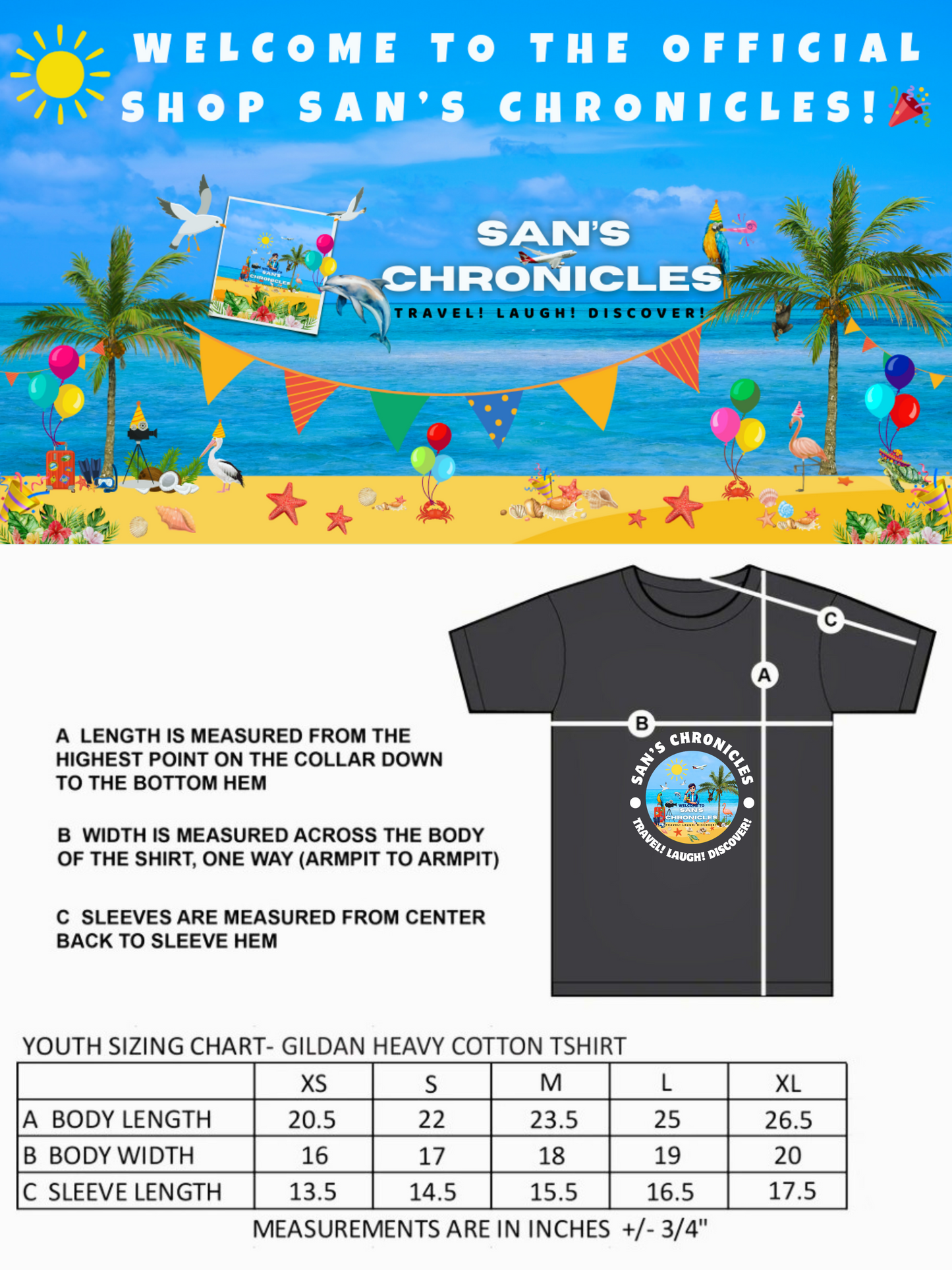 San’s Chronicles™ Official T-Shirt – Wear the Adventure! 🎉👕 Beige