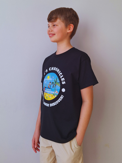 San’s Chronicles™ Official T-Shirt – Wear the Adventure! 🎉👕 Black
